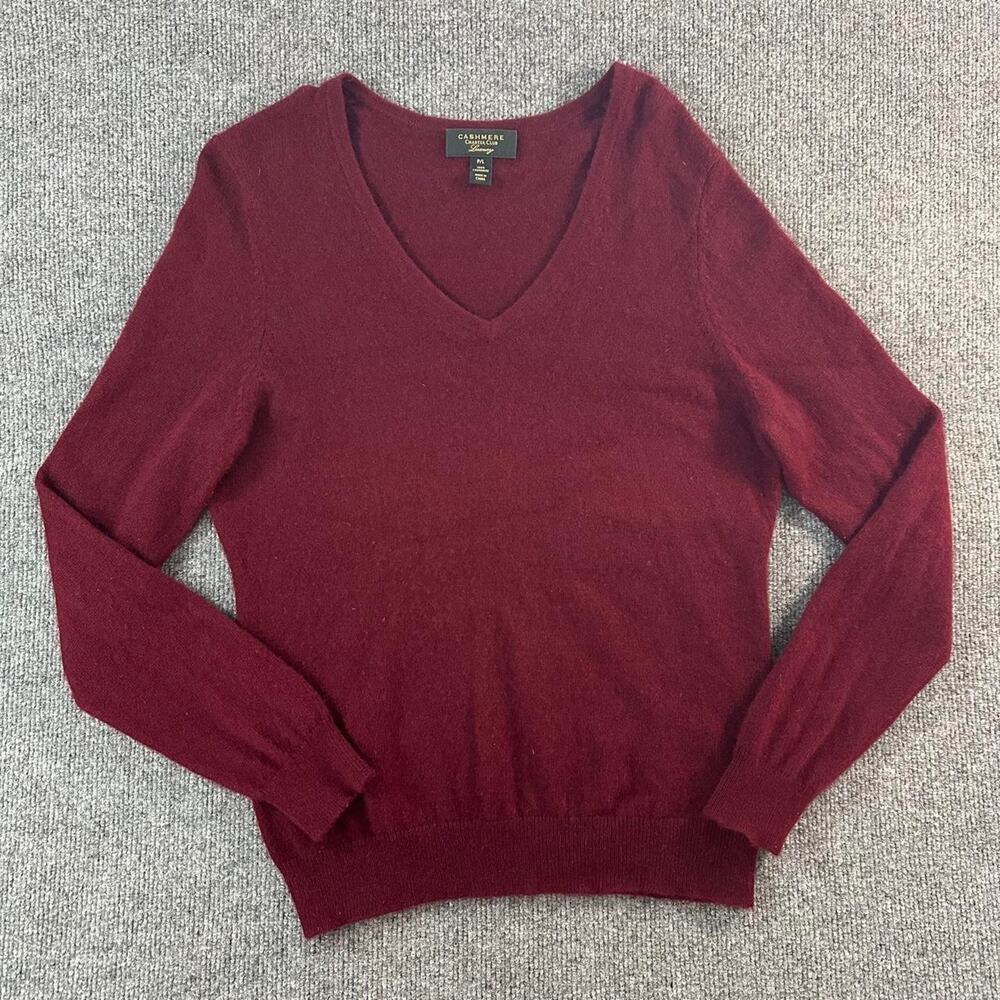 Charter Club Women’s Cashmere Luxury Sweater Basic V Neck Wool Layering Top